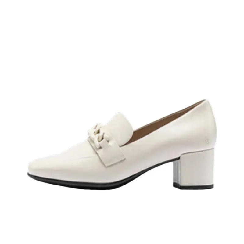 Ecco Chunky Heel High Heels 6.5cm Women's White-0