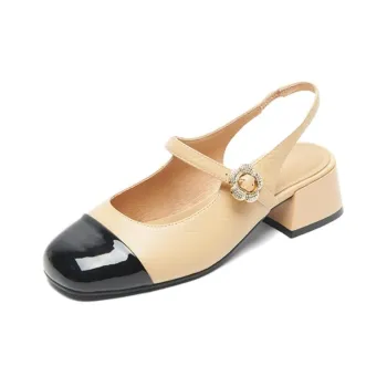 PT'SON Chunky Heel High Heels 4cm Women's