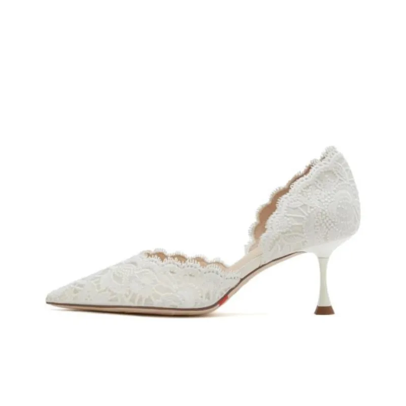 Staccato Burano Lace Island Slim Heel High Heels 6.5cm Women's-0