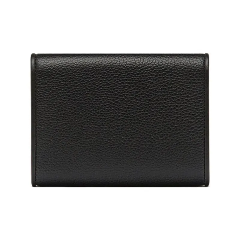 MCM Patricia Visetos Cow Leather Wallet Small Size Unisex Black-2