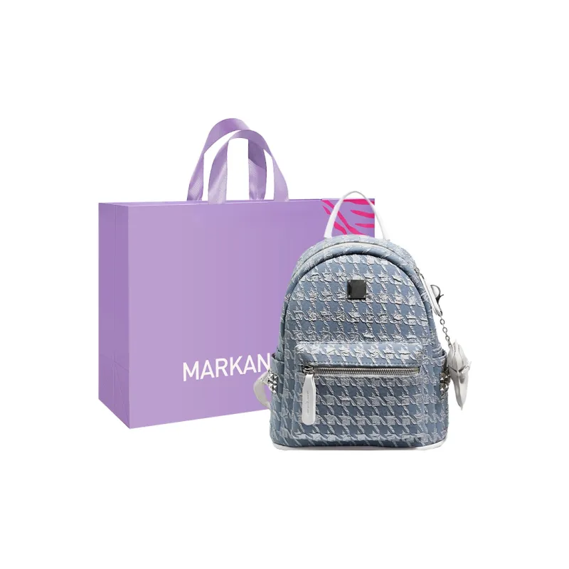 MARKANGARO Synthetic Leather Backpack Medium Size Women's Blue+Puppy Charm, Khaki+Puppy Charm/White+Charm/Black+Charm-17