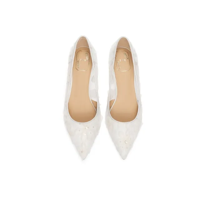 7or9 White Magnolia High Heels 7cm Women's White-2