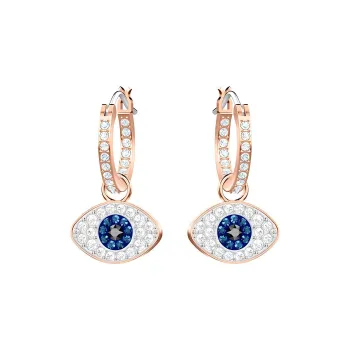 Swarovski Evil Eye Pendant Hoop Earrings