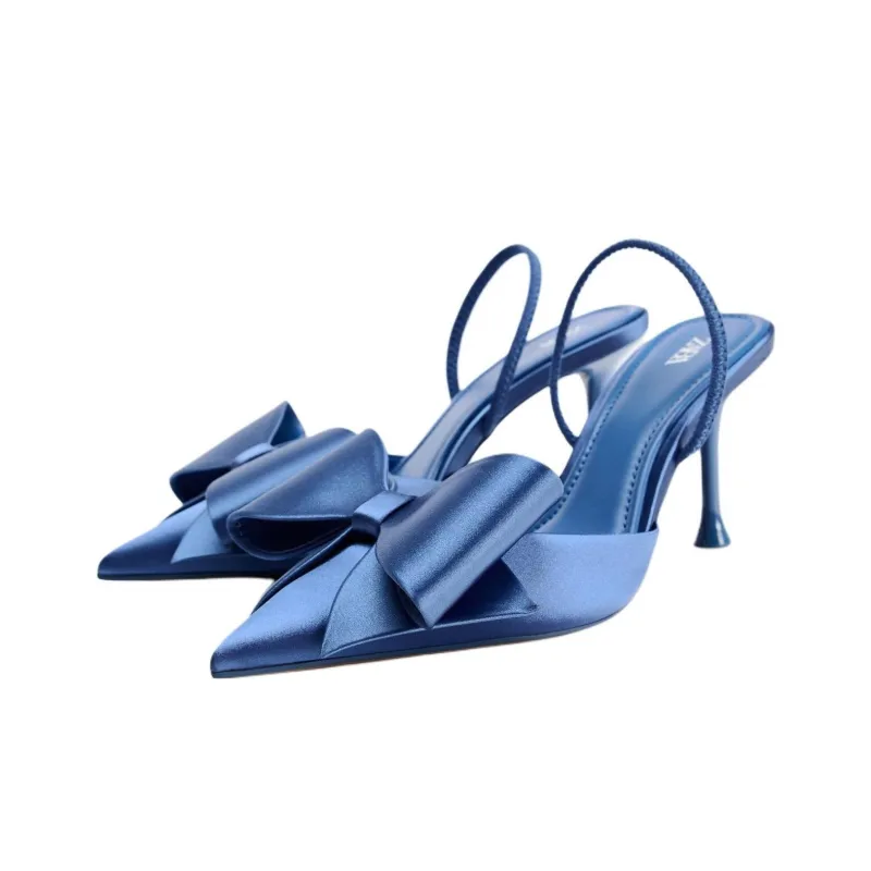 ZARA Slim Heel High Heels 8cm Women's Blue-2