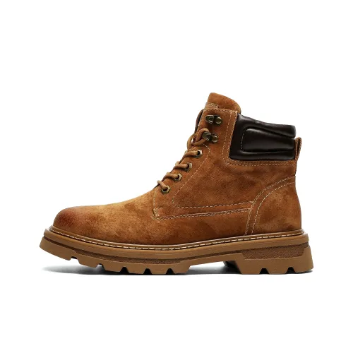 ΛOLUNKΛ Martin Boots Men Yellow, Khaki