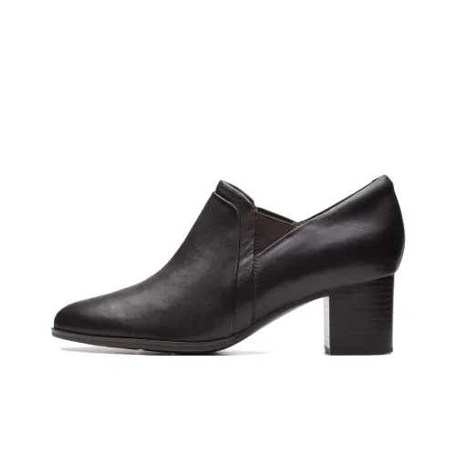 Clarks Chunky Heel High Heels 5.5cm Women's Dark Brown