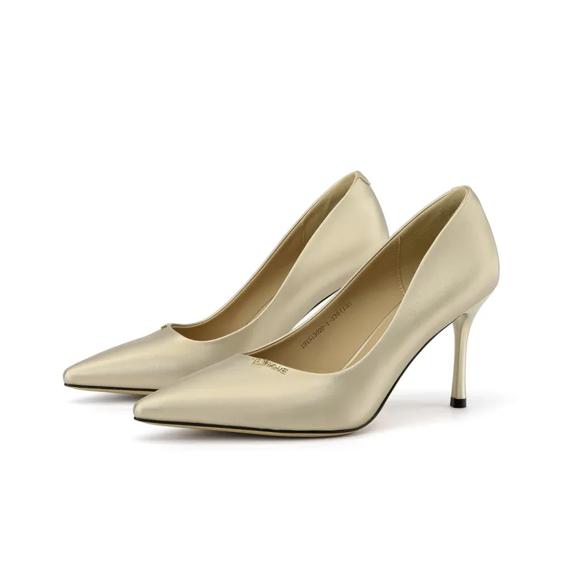 GEMEIQ Slim Heel High Heels 6CM Women's Champagne-1