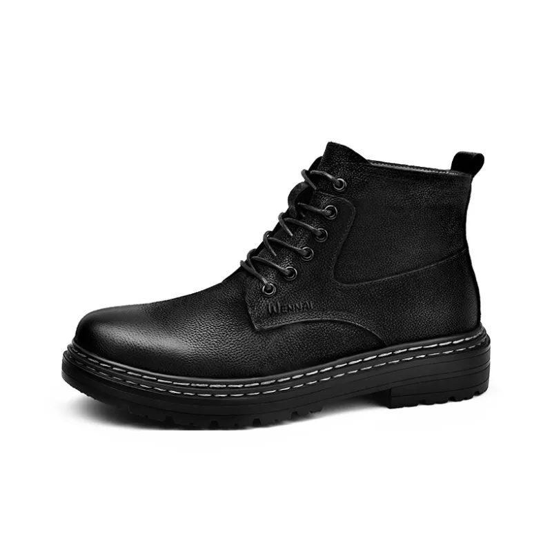Wen Nai Short Martin Boot Men's Black-0