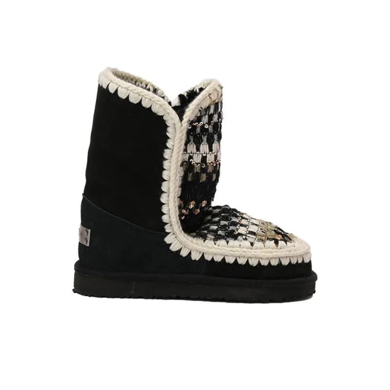 K.D.KENAZ Warm Wear Resistant Slip Resistant Short Snow Boots Women's Black-1