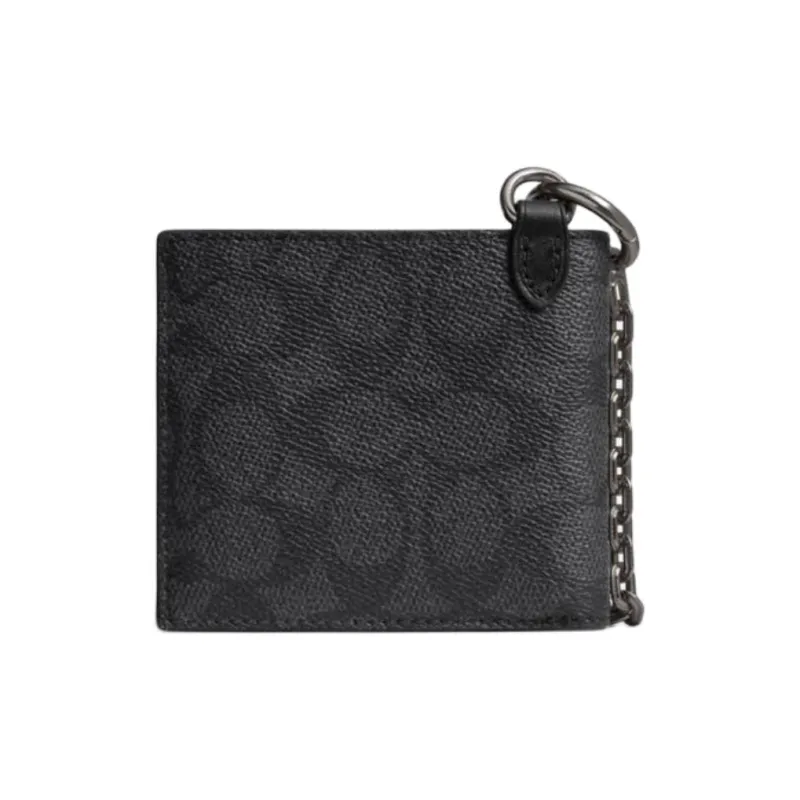 COACH Coated Canvas Wallet Mini Women's Charcoal-1