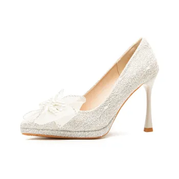 Zubumei Slim Heel High Heels 9CM Women's Champagne