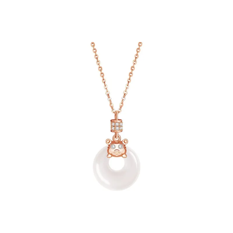 Strange Snow Chalcedony Necklaces Unisex-6