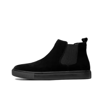 YEDANI Ankle Boots Men Black Base Single Layer Shoes/White Base Unlined Shoes