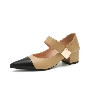 Safiya Chunky Heel High Heels 5cm Women's Apricot