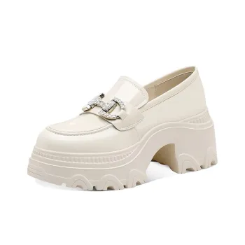 JESSICA SOPHIA Chunky Heel High Heels 7cm Women's Beige