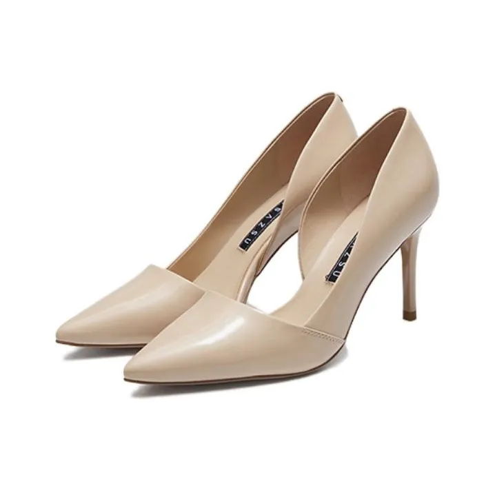 ZSAZSAZSU Upper East Side Lady Slim Heel High Heels 8.5cm Women's Apricot-1