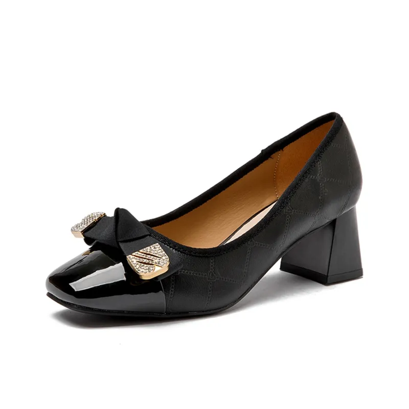 Guci Tianlun GuQiheAven Chunky Heel High Heels 5cm Women's-11