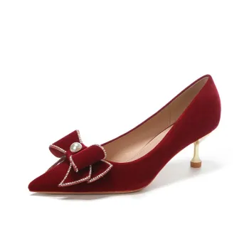 Bamiti Slim Heel High Heels Women's Burgundy