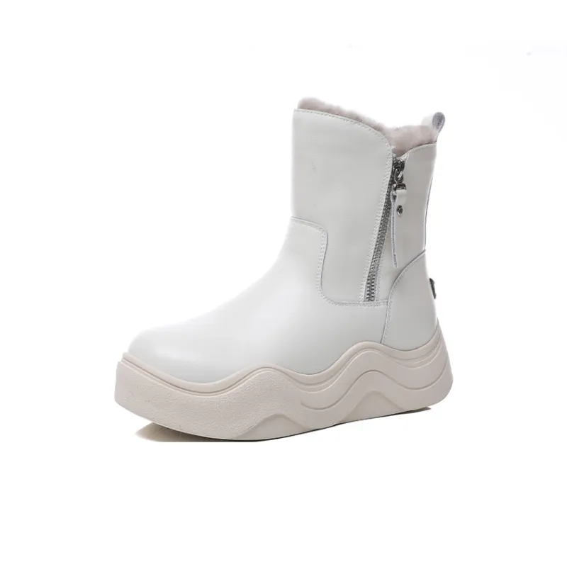 POOQ Short Mid-Calf Snow Boots 4cm Women's-4