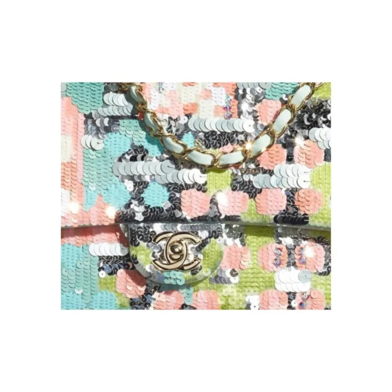 CHANEL Classic Flap CF Satin Shoulder Bag, Crossbody Bag Women's Multicolor-4
