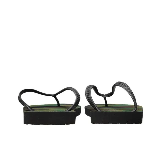 Vans Rubber Sole Slip-Resistant Flip Flops Men's Green-3