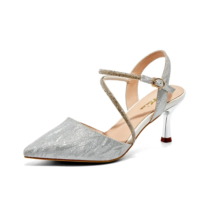 GNSJ Slim Heel High Heels 6cm Women's Champagne-4