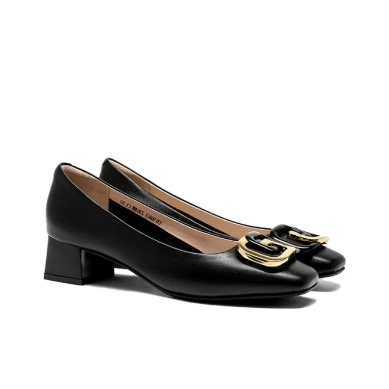 Satchi Chunky Heel High Heels 4cm Women's Black-2