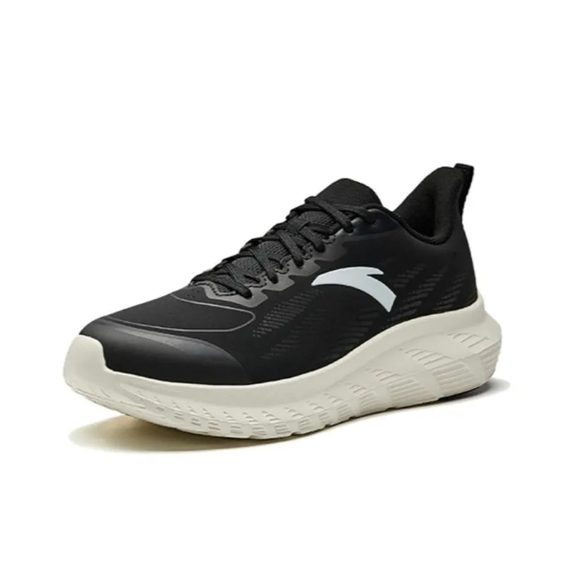 Anta Running Collection Non-slip Wear-resistant Shock Absorption Low-Top Casual Running Shoes Men's Black White-2