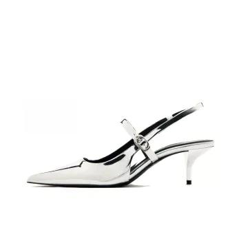 ZARA Slim Heel High Heels 6cm Women's Silver