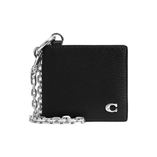 COACH Cow Leather Wallet Mini Men's Black