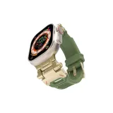Apple Explorer Silicone Strap, Gold Buckle Green
