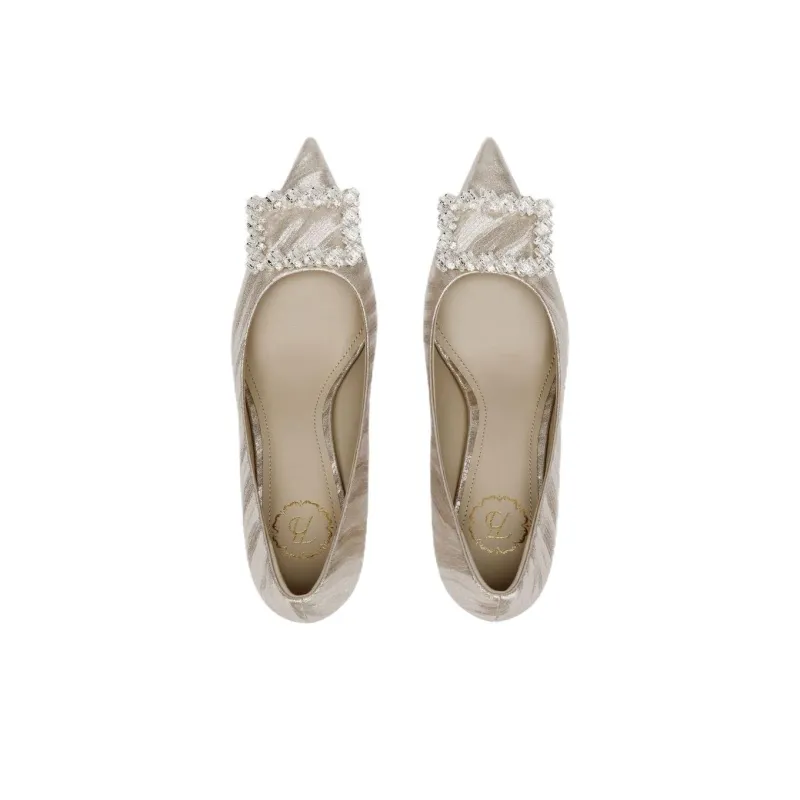 73Hours Scattered Starlight High Heels Women's Light Gold-3