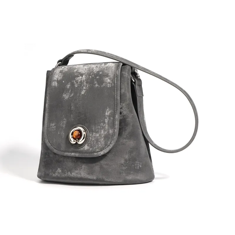COURONNE Cow Split Leather One Shoulder Crossbody Bag Regular Women's Hyacinth Purple/Silver Gray/Tin Gray-7