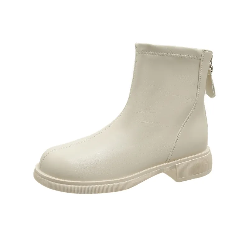 LUNNIFEIYA Ankle Boots Women's Ecru/Black-3