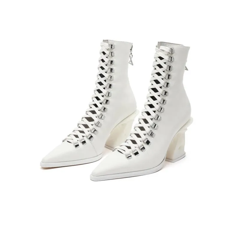 DAPHNE LAB Sugar-free Series Ankle Boots 8.5cm Women's-8