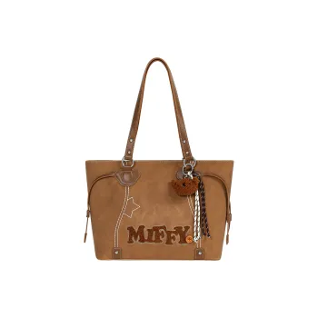 Miffy Synthetic Leather Tote Bag, Shopping Bag, Shoulder Bag Women's Brown/Light Brown