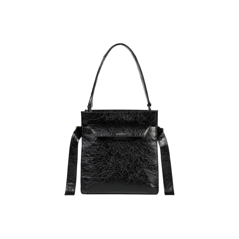 ROSA HERMOSO Cow Leather Laptop Bag, Portable Crossbody Bag, Shoulder Bag Regular Unisex Black-0