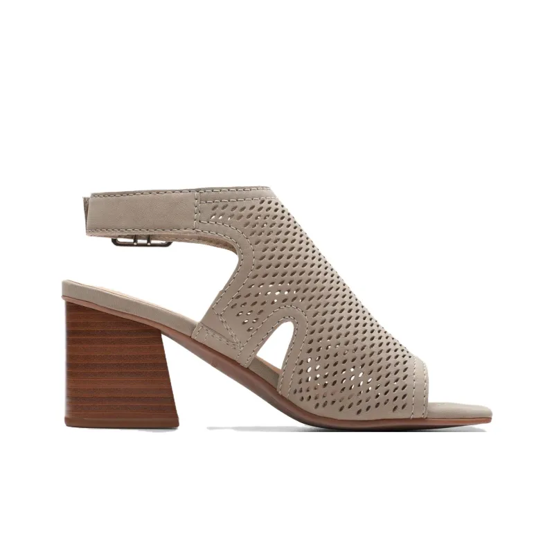 Clarks Siara 65 Flow Stone Chunky Heel High Heels 6.5cm Women's Gray-1