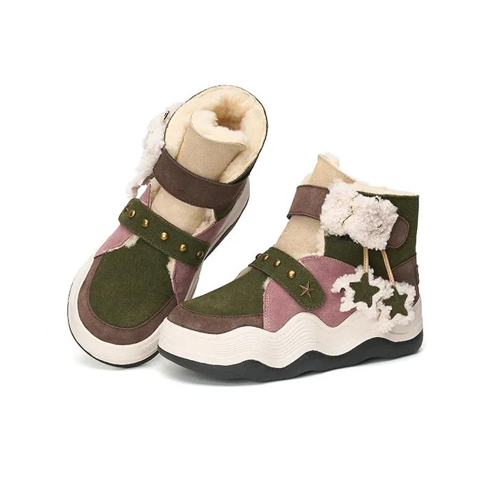 Joy&Mario Thermal Height Increase Short Mid Calf Snow Boots Women's-17
