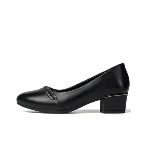 LAORENTOU Chunky Heel High Heels 4cm Women's Black