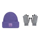 Purple Hat+Black White Glove