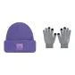 Purple Hat+Black White Glove