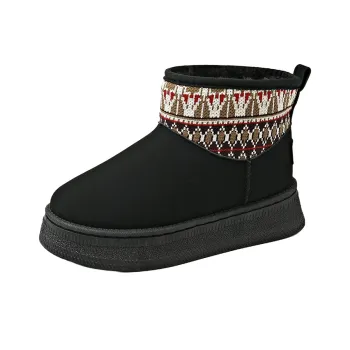 Little Red Man Slip Resistant Warm Short Snow Boots Women's