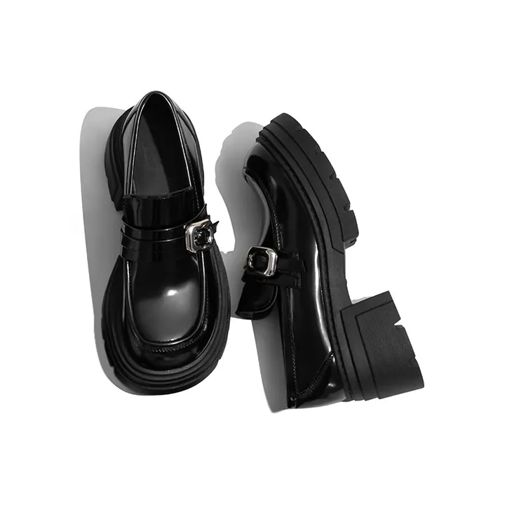 Old Meow Chunky Heel High Heels 7cm Women's Black-3