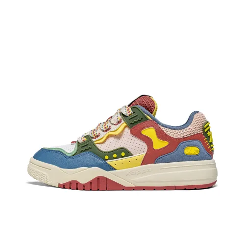 Kappa Anti Slip Wear Resistant Low Top Skateboard Shoes Unisex Milk Tea Pink Gemstone Red Floating Blue