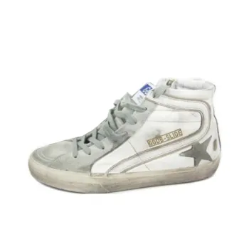 Golden Goose Slide High Top Skateboard Shoes Men's White Gray