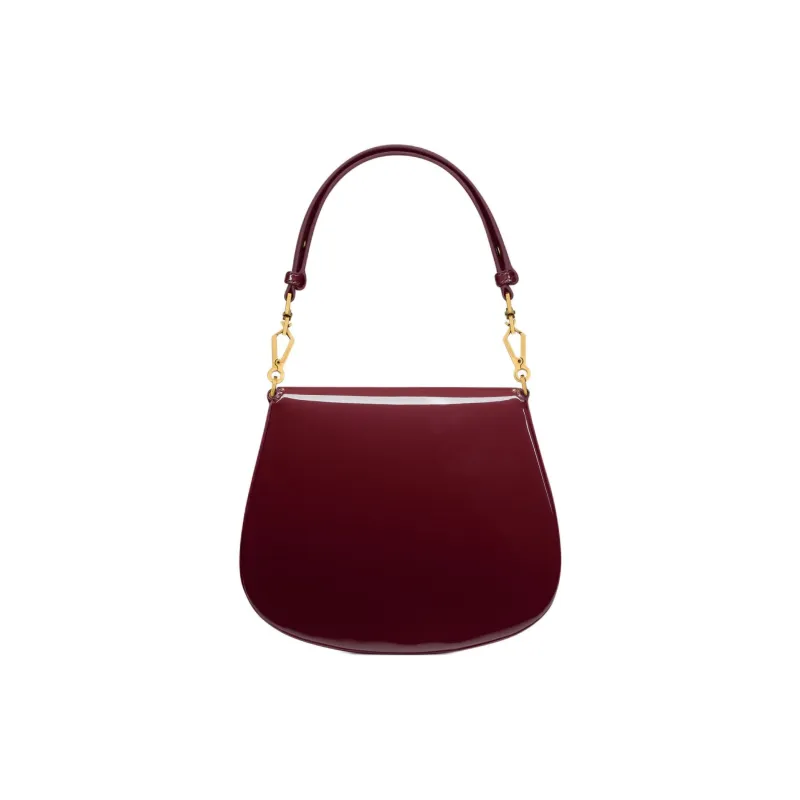 SAINT LAURENT Patent Leather Handbag, Shoulder Bag Women's Dark Burgundy-3