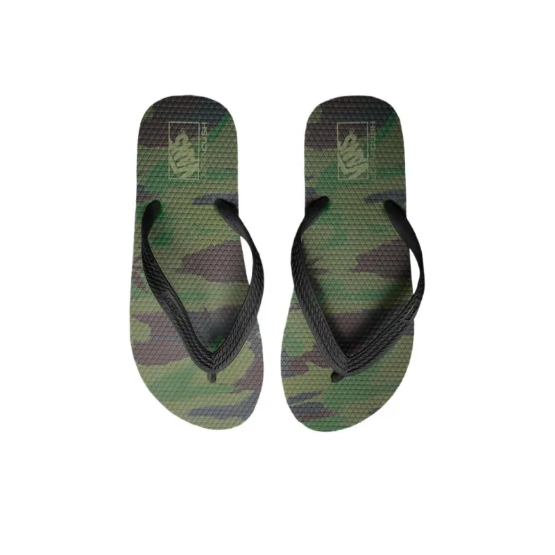 Vans Rubber Sole Slip-Resistant Flip Flops Men's Green-2