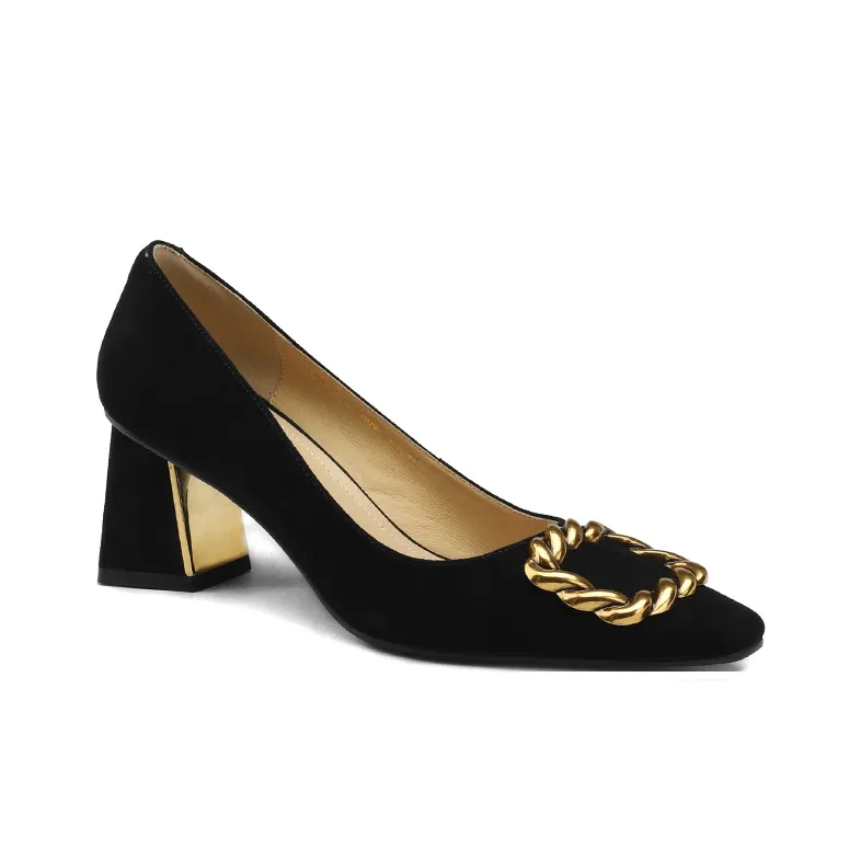 Naiyee High Heels Women's Black/Ecru/Purple-1