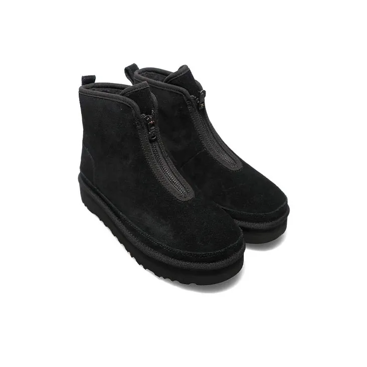 UGG Boots Harkley Zip Wear-Resistant Slip-Resistant Warm Short Snow Boots Men's Black-2